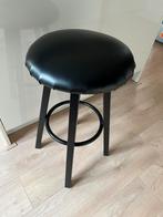 Stylish Black Leather Bar Stool, Ophalen, Overige materialen, Zwart, Overige typen