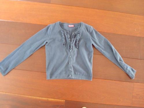 leuk blauw katoenen vestje met ruches, mt 146, Kinderen en Baby's, Kinderkleding | Maat 146, Zo goed als nieuw, Meisje, Trui of Vest
