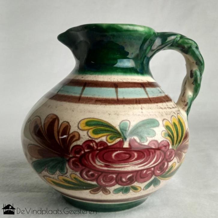 West Germany Jasba - oorvaas met bloemen, Antiek en Kunst, Antiek | Vazen, Ophalen of Verzenden