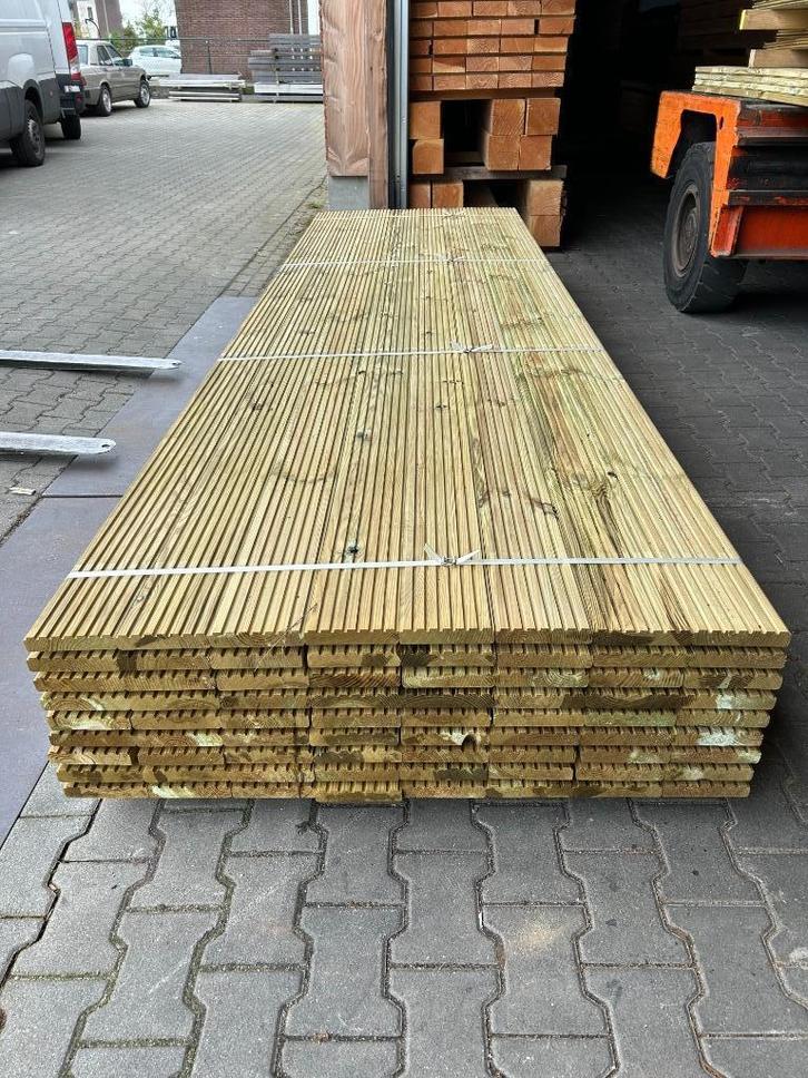 Vlonderplanken Grenen geïmpregneerd 28x145, Tuin en Terras, Palen, Balken en Planken, Planken, 250 cm of meer, Ophalen of Verzenden