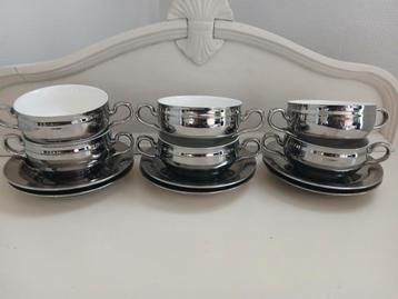 6 soepkommen met schotel.  beschikbaar voor biedingen