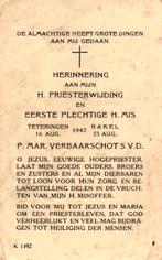 Verbaarschot P. Mar. Teteringen 1942 Bakel, Ophalen of Verzenden