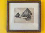 Zeilboten van A. Berge, Antiek en Kunst, Kunst | Etsen en Gravures, Ophalen of Verzenden