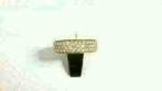 13563 14k Zeer Fraaie Briljanten Dames Rij Ring Met 3 Rijen, Sieraden, Tassen en Uiterlijk, Ringen, Ophalen of Verzenden, Met edelsteen