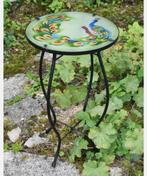 IJzer-Glas Pauw Ronde Zij-tafeltje Mozaïek bijzettafel Nieuw, 45 tot 60 cm, Minder dan 55 cm, Rond, Nieuw