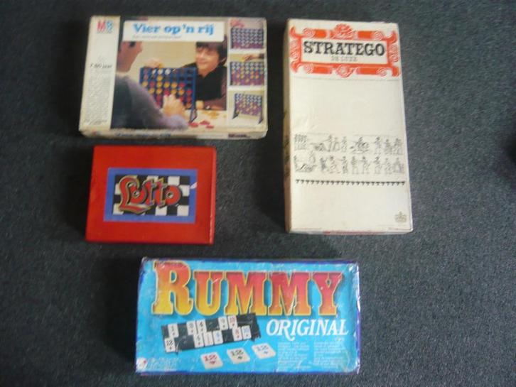 Rummikub L; Lotto; Stratego; 4 op n rij ;Vintage, Hobby en Vrije tijd, Gezelschapsspellen | Bordspellen, Gebruikt, Een of twee spelers