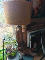 Unieke boomstamlamp met gouden kap, Uniek, 100 tot 150 cm, Nieuw, Ophalen of Verzenden