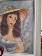 Vrouw met hoed, Antiek en Kunst, Ophalen of Verzenden