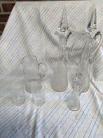 Set Kristal Karaf 3x cruet cruetfles antiek brocante vintage, Ophalen of Verzenden
