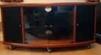 tv meubel, mdf, kersenhout kleur met zwart., Huis en Inrichting, Kasten | Televisiemeubels, Ophalen, Gebruikt, 100 tot 150 cm