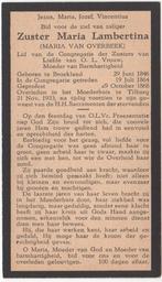 zr. Maria van Overbeek 1846 Broekland + 1933 Tilburg, 87 jr, Verzenden