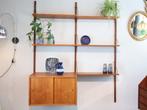 Deens wandsysteem teak mid century modern, Huis en Inrichting, Kasten | Wandmeubels, 200 cm of meer, 150 tot 200 cm, Teakhout