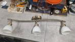 3 spots messing lamp, Metaal of Aluminium, Ophalen of Verzenden, Zo goed als nieuw, Led