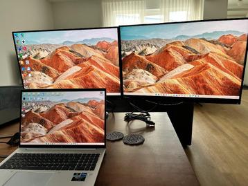 Lenovo Thinkvision (2x) +  docking station + monitorarm 2V beschikbaar voor biedingen