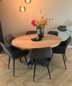 Eettafel rond massief eiken 150cm, Ophalen, Zo goed als nieuw, Rond, 100 tot 150 cm