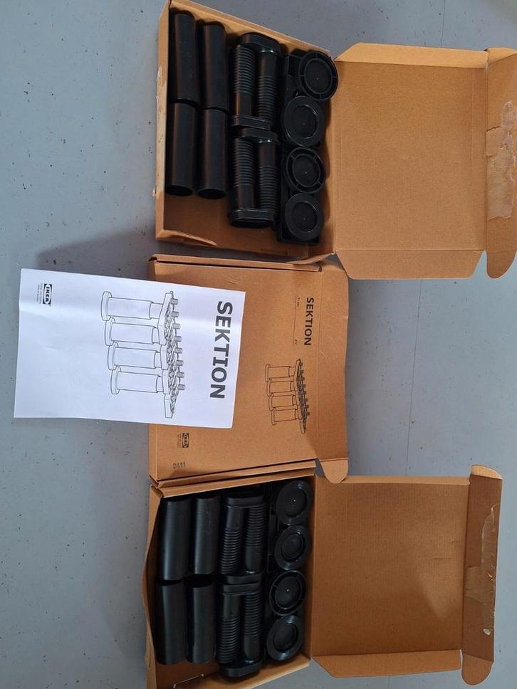 Ikea Sektion Pootjes - 3 Complete Sets, Huis en Inrichting, Keuken | Keukenelementen, Nieuw, Zwart, Ophalen of Verzenden