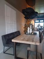 Eetkamerbank zwart suède microleder. Fred de la bretonniere, 125 cm of meer, Stijlvol wonen, Stof, Ophalen of Verzenden