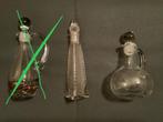 Tk 2 brocante karaffen, 1 geribbeld en 1 met geslepen glas, Ophalen of Verzenden