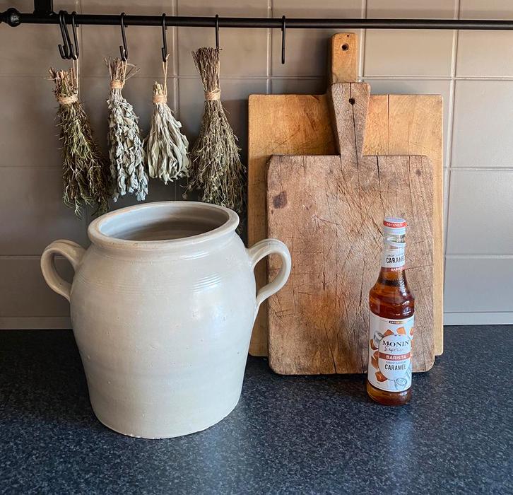 Oude grespot-pot-greskruik-brocante-landelijk-aardewerk, Antiek en Kunst, Curiosa en Brocante, Ophalen