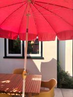 Lichtroze retro parasol, Tuin en Terras, Parasols, Ophalen, Gebruikt, Stokparasol