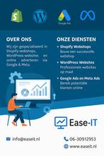Shopify | WordPress site bouwen + online marketing, Diensten en Vakmensen, Webdesigners en Hosting, Webdesign