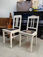 Set van 2 vintage/brocante eettafel stoelen, Huis en Inrichting, Twee, Gebruikt, Vintage, Ophalen of Verzenden