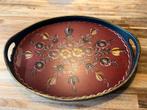 Vintage houten handgeschilderd Hindeloopen dienblad, Huis en Inrichting, Ophalen of Verzenden, Ovaal, Hout