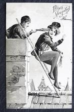 Schoorsteenvegerman plaagt schoorsteenvegervrouw, 1904, Verzenden, Voor 1920, Gelopen, Feest(dag)