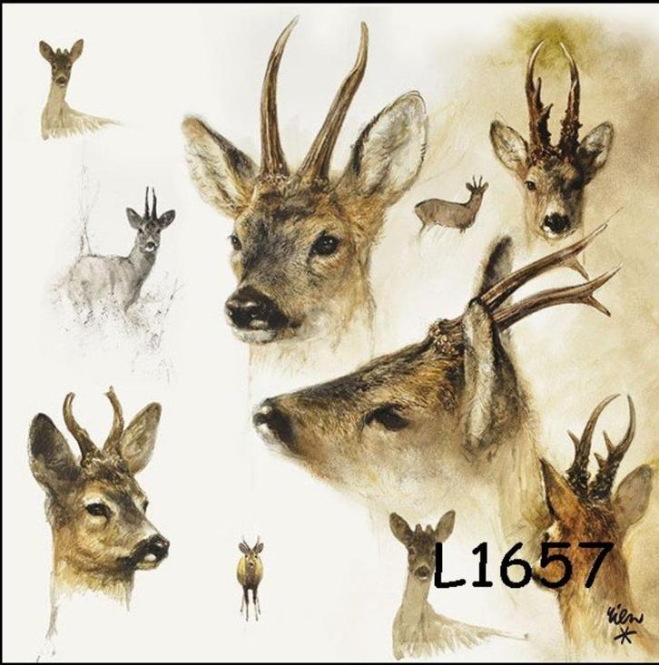 Servetten decoupage/bullet journal * herten L1657, Hobby en Vrije tijd, Knutselen, Nieuw, Materiaal, Verzenden