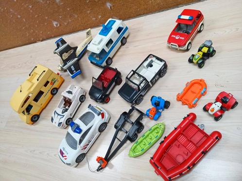 doos vol Playmobil auto's, boten en vliegtuig, Kinderen en Baby's, Speelgoed | Playmobil, Gebruikt, Ophalen of Verzenden