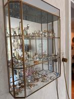 Glazen Vitrinekast met Gouden Details, Ophalen, Met plank(en), Minder dan 50 cm, Minder dan 100 cm