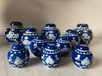 Verzameling gemberpotjes, prunus, blauw/wit, 10 stuks, Verzenden