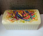 vintage blik met vogels creme wit, Verzamelen, Ophalen of Verzenden, Gebruikt, Overige, Overige merken