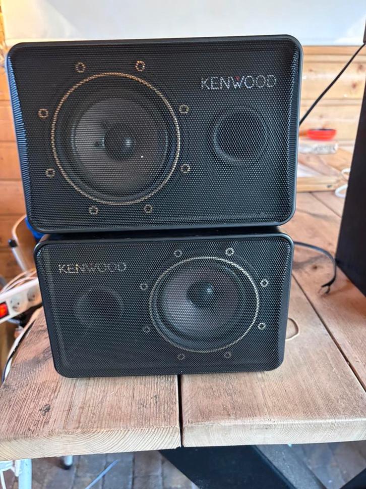 Kenwood CM-5 speakers – krachtig vintage geluid!, Audio, Tv en Foto, Luidsprekers, Zo goed als nieuw, Front, Rear of Stereo speakers