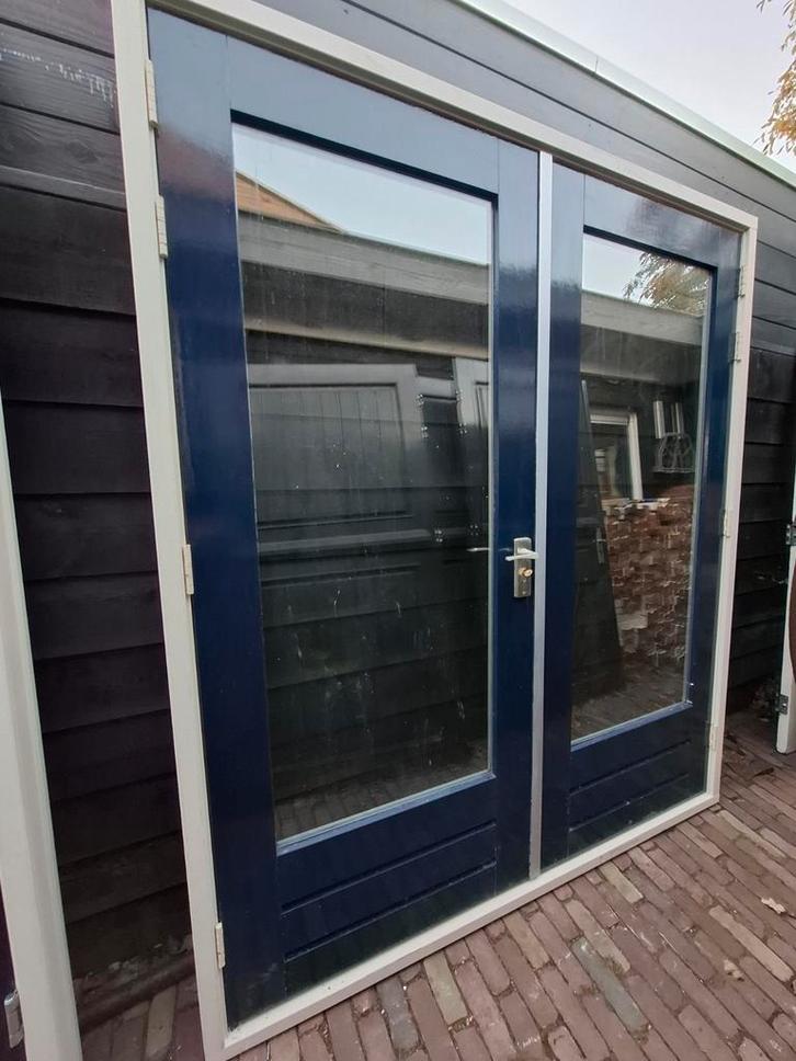 Openslaande tuindeuren dubbel glas deuren terrasdeuren pui, Doe-het-zelf en Verbouw, Kozijnen en Schuifpuien, Zo goed als nieuw
