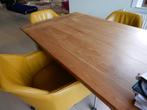 teakhouten tafel met metalen frame, Huis en Inrichting, Tafels | Eettafels, Ophalen, Semi modern, Teakhout, 200 cm of meer