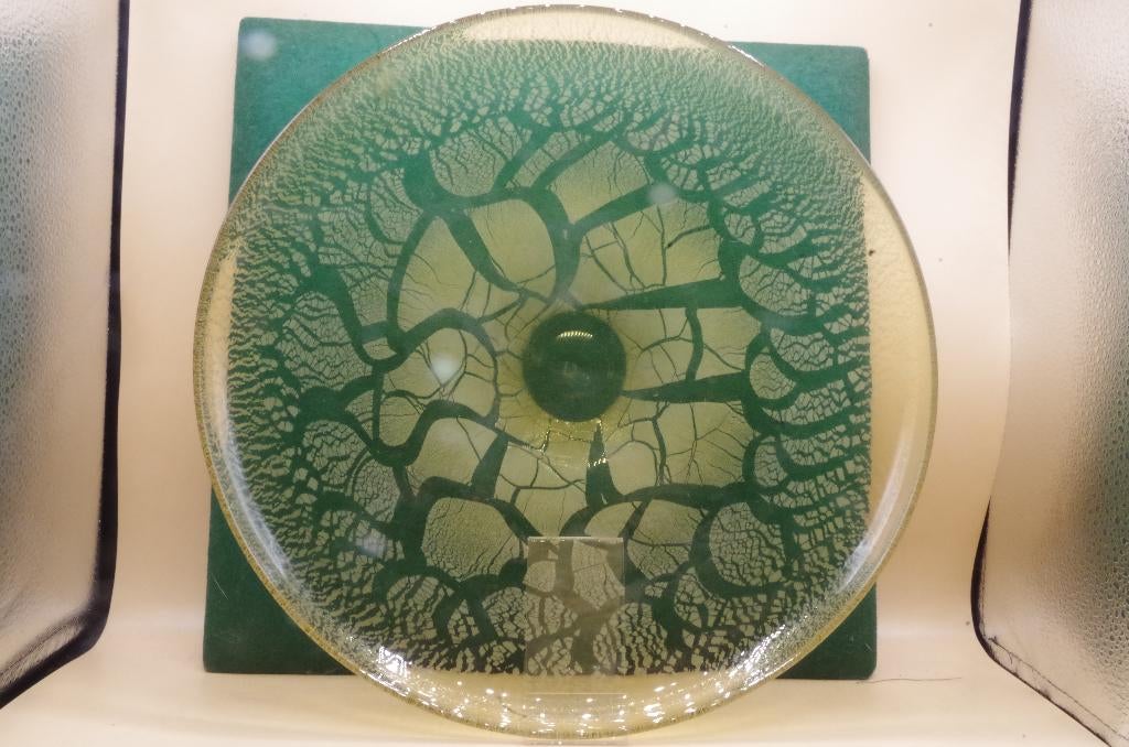 Copier glazen bord glasobject schaal Leerdam, Antiek en Kunst, Antiek | Glas en Kristal, Ophalen of Verzenden