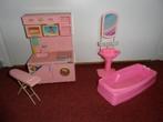 Barbie: Wasmachine ruimte, strijkplank + badkamer, Ophalen of Verzenden, Zo goed als nieuw, Barbie