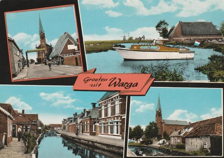 WARGA Brug Kerk Kanaal Jacht Groeten, Verzamelen, Ansichtkaarten | Nederland, Ongelopen, Friesland, 1960 tot 1980, Verzenden