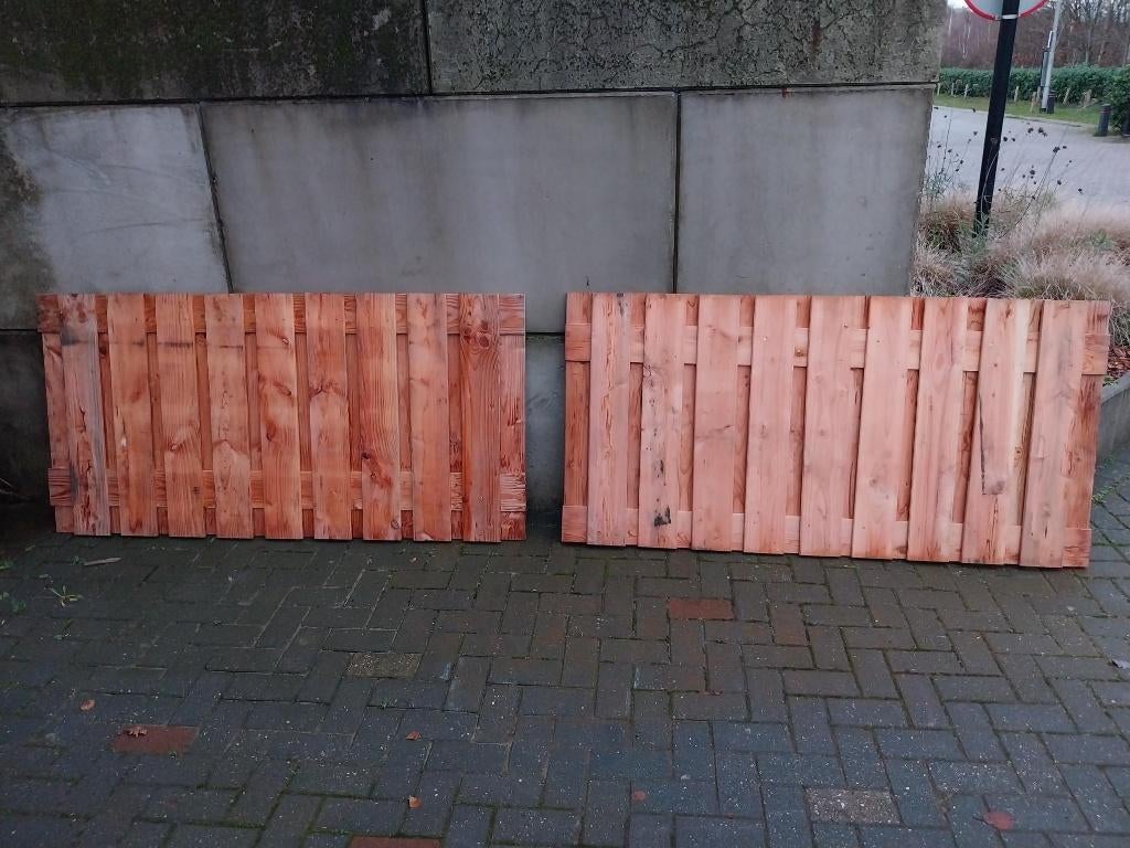 2x Tuinscherm 21-planks 90x180cm Douglas ( B-keus), Ophalen, 150 tot 200 cm, Zo goed als nieuw, Minder dan 100 cm