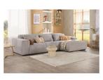 BEIGE TEDDY BANK | 2 ZITS + LOUNGE | ZONDER LEVERTIJD, Ophalen of Verzenden, Nieuw, Hoekbank, Stof