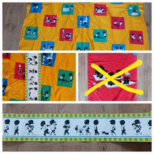 Jip & janneke lap stof behang rand en handdoek, Hobby en Vrije tijd, Stoffen en Lappen, Gebruikt, Katoen, 120 cm of meer, 30 tot 200 cm