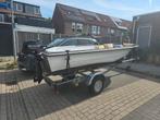 polyester bootje eventueel met een trailer motor is verkocht, Watersport en Boten, Ophalen, Tot 10 pk, Overige brandstoffen, Zo goed als nieuw