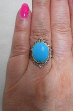 Zilveren vintage ring met turquoise maat 17.75 nr.1356