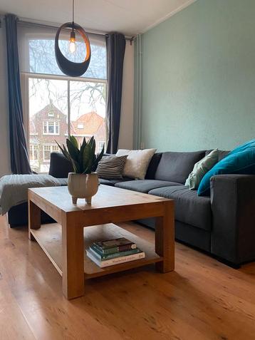 Eikenhouten salontafel 2 lagen 120 x 70 x 45 beschikbaar voor biedingen