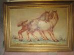 Paarden schilderij gesigneerd H.MAKKINK 47 zeldzaam, Ophalen