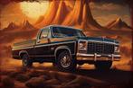 Wandbord, pick-up truck, metaal, deco, Ophalen of Verzenden, Nieuw