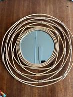 Gave ronde rotan spiegel, Huis en Inrichting, Woonaccessoires | Spiegels, Ophalen, Rond, Zo goed als nieuw, Minder dan 100 cm