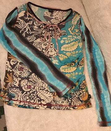 Didi, kleurrijke top, lange mouw, maat 38 beschikbaar voor biedingen