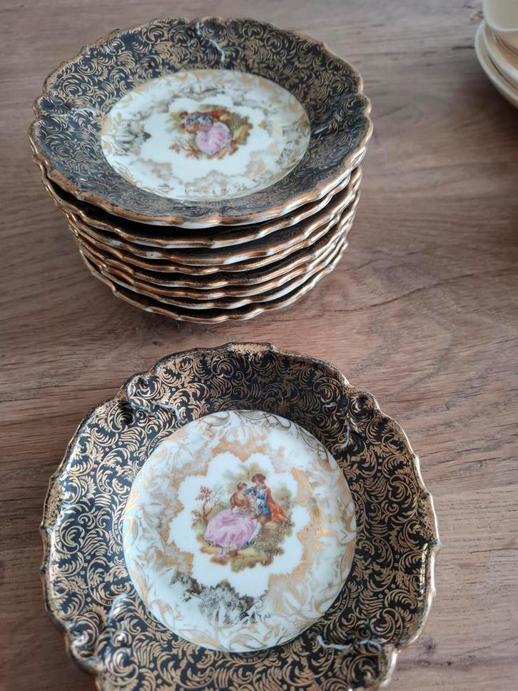 9 Antieke Bordjes J.G.&Z. H. Germany 40, Antiek en Kunst, Antiek | Servies los, Ophalen of Verzenden